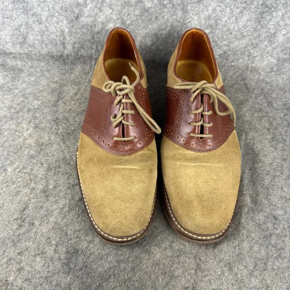 Nordstrom Mens Saddle‎ Shoes Brown Tan  Leather Casual Oxford Size 7.5 Classic